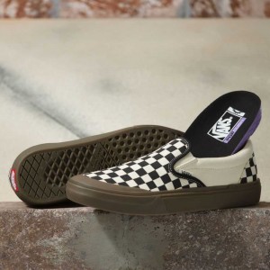 Vans Checkerboard BMX Slip-On Skateschuhe Damen Schwarz Dunkel | 56871RVDZ