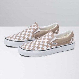 Vans Checkerboard Klassische Slip On Schuhe Damen Weiß | 37284NKRJ