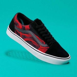 Vans ComfyCush Old Skool Classic Damen Schwarz Rot | 31428KAWG