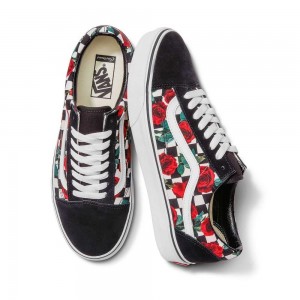 Vans Customs Checkerboard Roses Old Skool Classic Damen | 86034HVBF