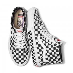 Vans Customs Checkerboard Sk8-Hi Skateschuhe Damen | 60192ZVPX