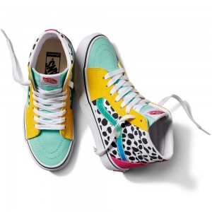 Vans Customs Dalmatian Color Block Sk8-Hi Classic Damen | 76983IAPM