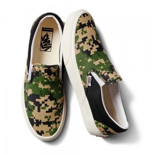 Vans Customs Pixel Camo Slip On Schuhe Damen Camouflage | 60329OREG