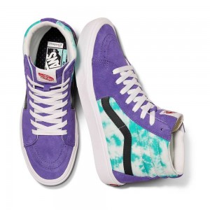 Vans Customs Teal Acid Wash ComfyCush Sk8-Hi Classic Damen Türkis Waschen | 03478JDKV