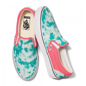 Vans Customs Teal Acid Wash Slip On Schuhe Herren Türkis Waschen | 47231TBYK