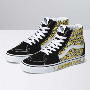 Vans Mooneyes Sk8-Hi Classic Damen Schwarz Gelb | 70981UWFQ