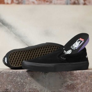 Vans Motorhead Slip On Skateschuhe Herren Schwarz Schwarz | 82453LNDR