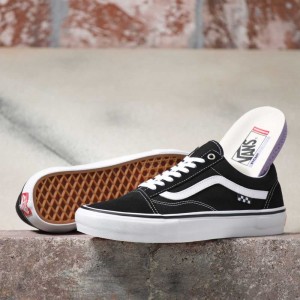 Vans Old Skool Skateschuhe Damen Schwarz Weiß | 03951UZNC