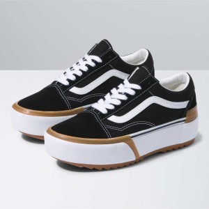 Vans Old Skool Stacked Classic Damen Schwarz Weiß | 10739ZVEB