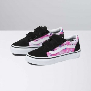 Vans Old Skool V Butterfly Dream Classic Damen Fuchsie Rot Weiß | 71286PGRE