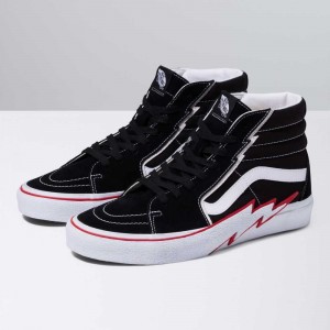 Vans Sk8-Hi Bolt Classic Damen Schwarz Rot | 91768UQEA