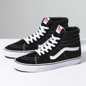 Vans Sk8-Hi Classic Damen Schwarz Schwarz Weiß | 07498PVSR