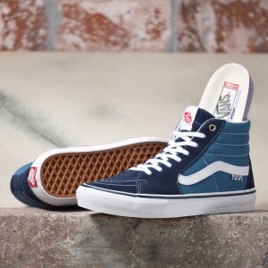 Vans Sk8-Hi Skateschuhe Herren Navy Weiß | 54236WBMK