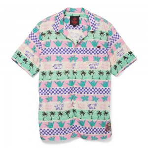 Vans Stranger Things California Stripe Buttondown Shirt Oberteile Damen Rosa | 45091FGLI