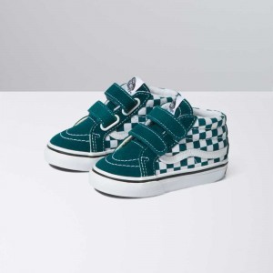 Vans Toddler Checkerboard Sk8-Mid Reissue V Classic Damen Tiefestürkis | 30749HEQL