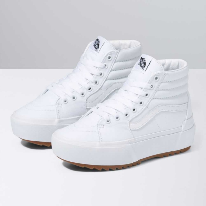 Vans Canvas Sk8-Hi Stacked Classic Damen Weiß | 02974ONLQ