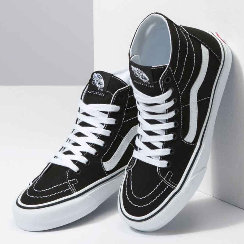 Vans Canvas Sk8-Hi Tapered Classic Damen Schwarz Weiß | 41879CFKS