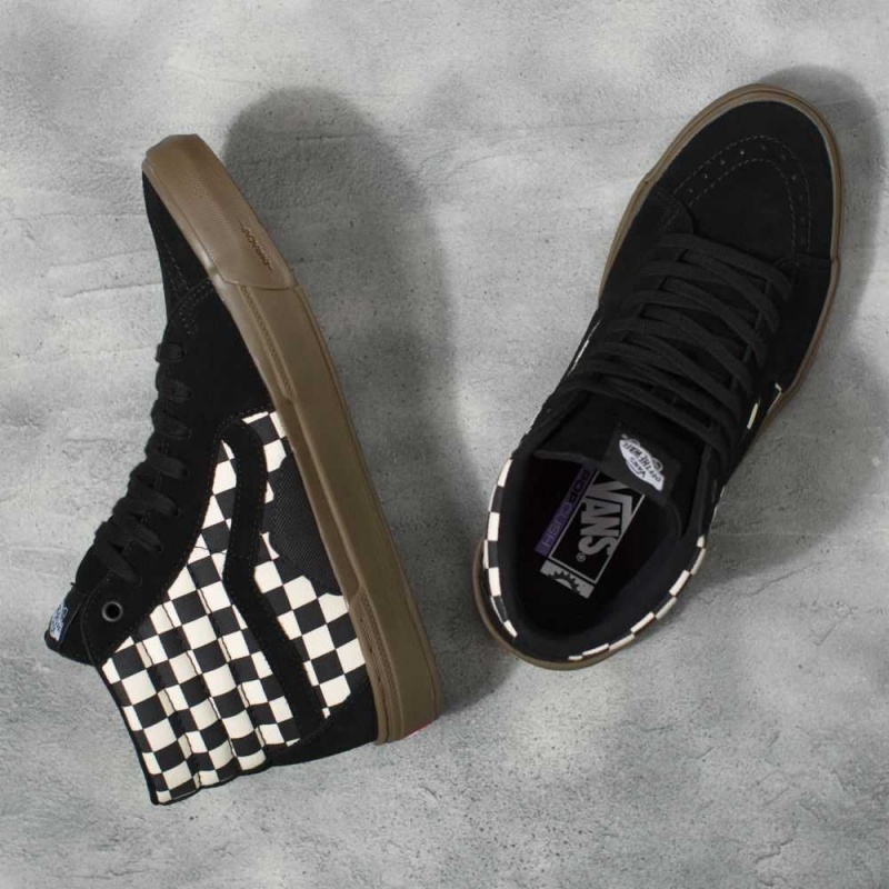 Vans Checkerboard BMX Sk8-Hi Skateschuhe Damen Schwarz Dunkel | 61402AILD