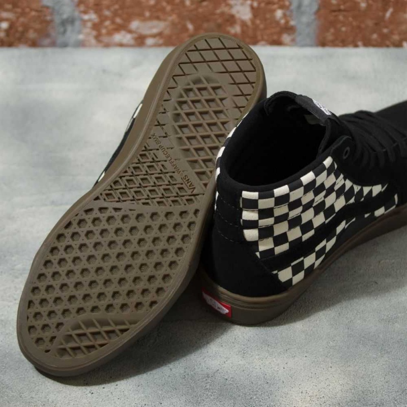 Vans Checkerboard BMX Sk8-Hi Skateschuhe Damen Schwarz Dunkel | 61402AILD