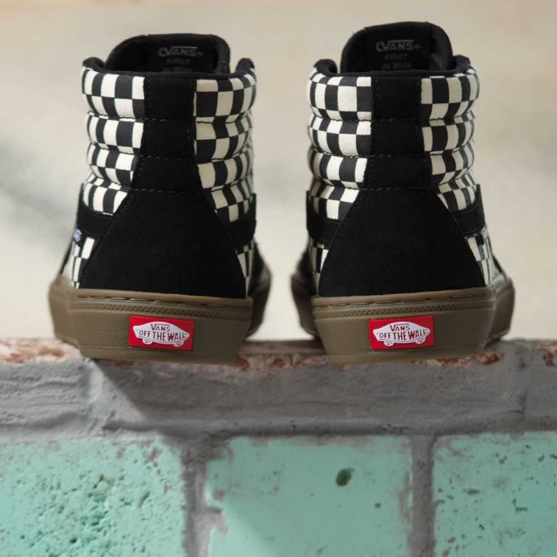 Vans Checkerboard BMX Sk8-Hi Skateschuhe Damen Schwarz Dunkel | 61402AILD