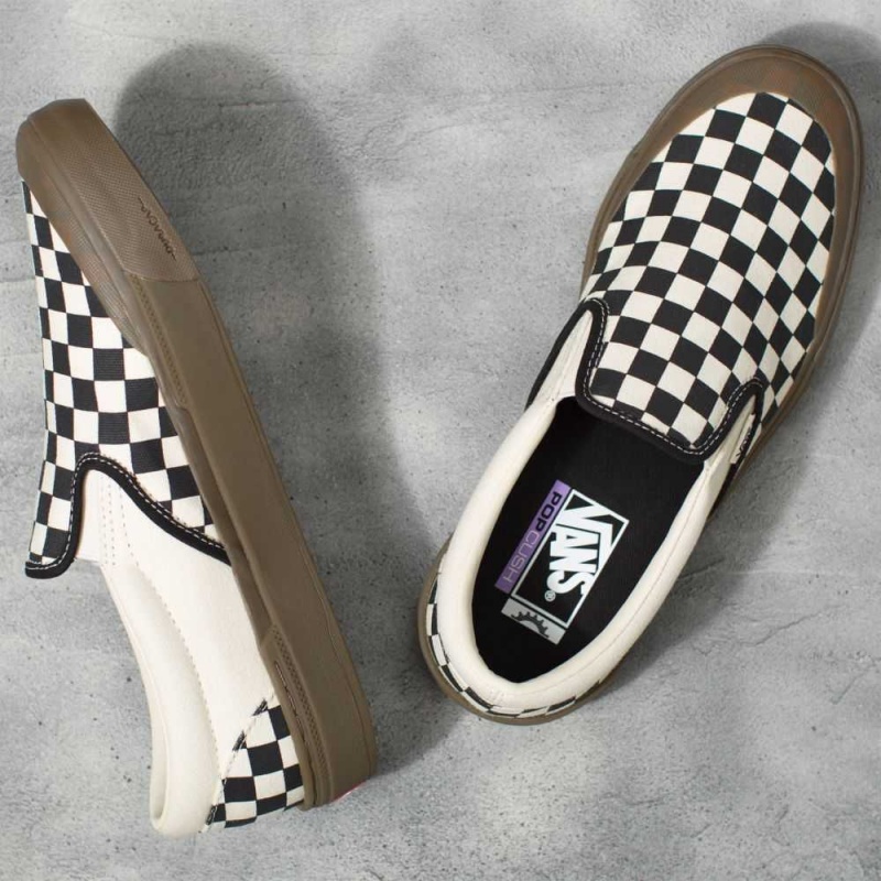 Vans Checkerboard BMX Slip-On Skateschuhe Herren Schwarz Dunkel | 49013WGOD