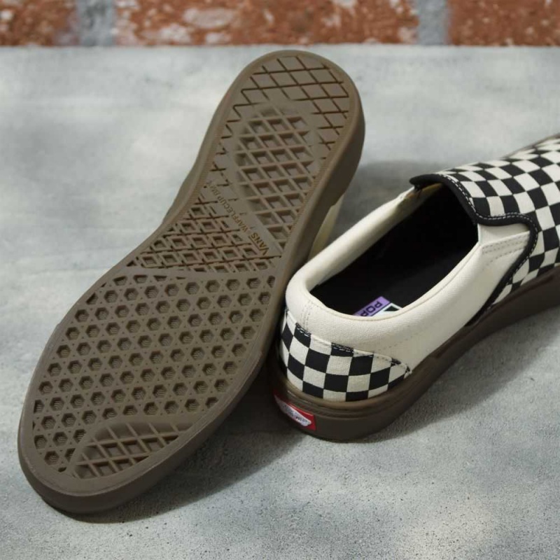 Vans Checkerboard BMX Slip-On Skateschuhe Herren Schwarz Dunkel | 49013WGOD