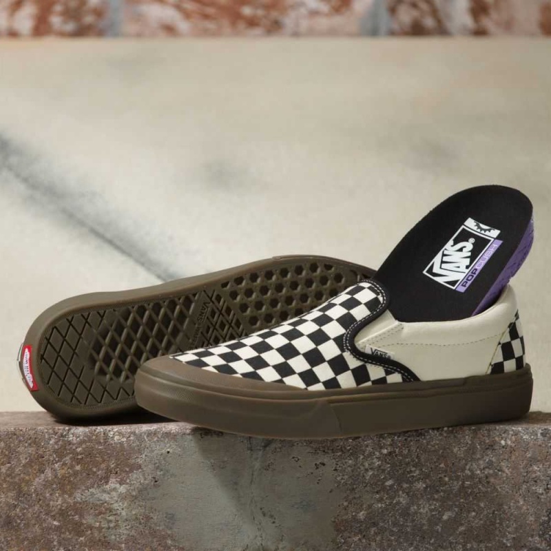 Vans Checkerboard BMX Slip-On Skateschuhe Herren Schwarz Dunkel | 49013WGOD