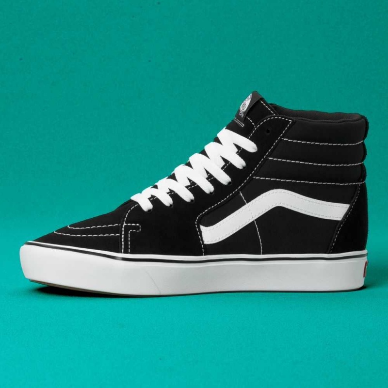 Vans ComfyCush Sk8-Hi Classic Damen Schwarz Weiß | 45109EMBO