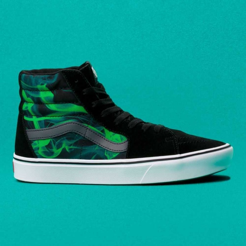 Vans ComfyCush Sk8-Hi Classic Damen Schwarz Grün | 43197QTRY