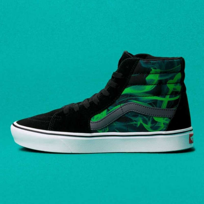 Vans ComfyCush Sk8-Hi Classic Damen Schwarz Grün | 43197QTRY