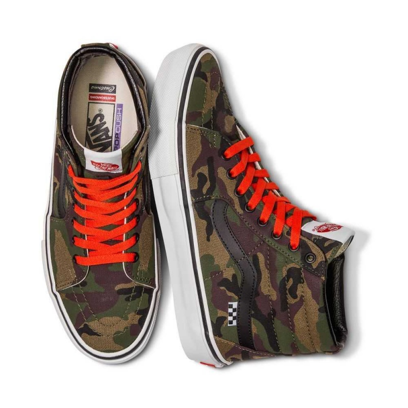 Vans Customs Camo Sk8-Hi Skateschuhe Damen Camouflage | 67582GLCP