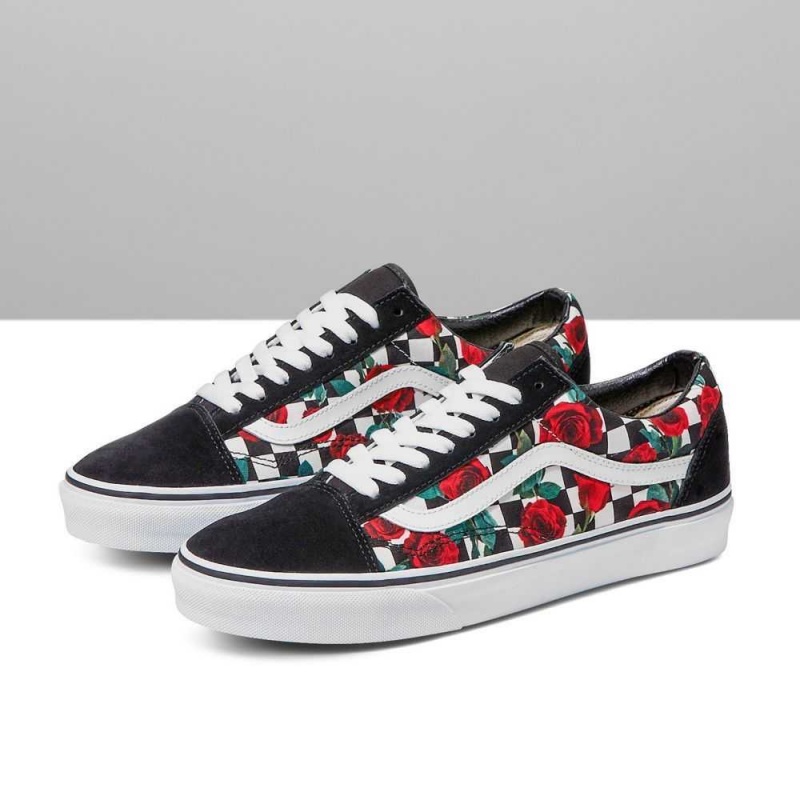 Vans Customs Checkerboard Roses Old Skool Classic Damen | 86034HVBF