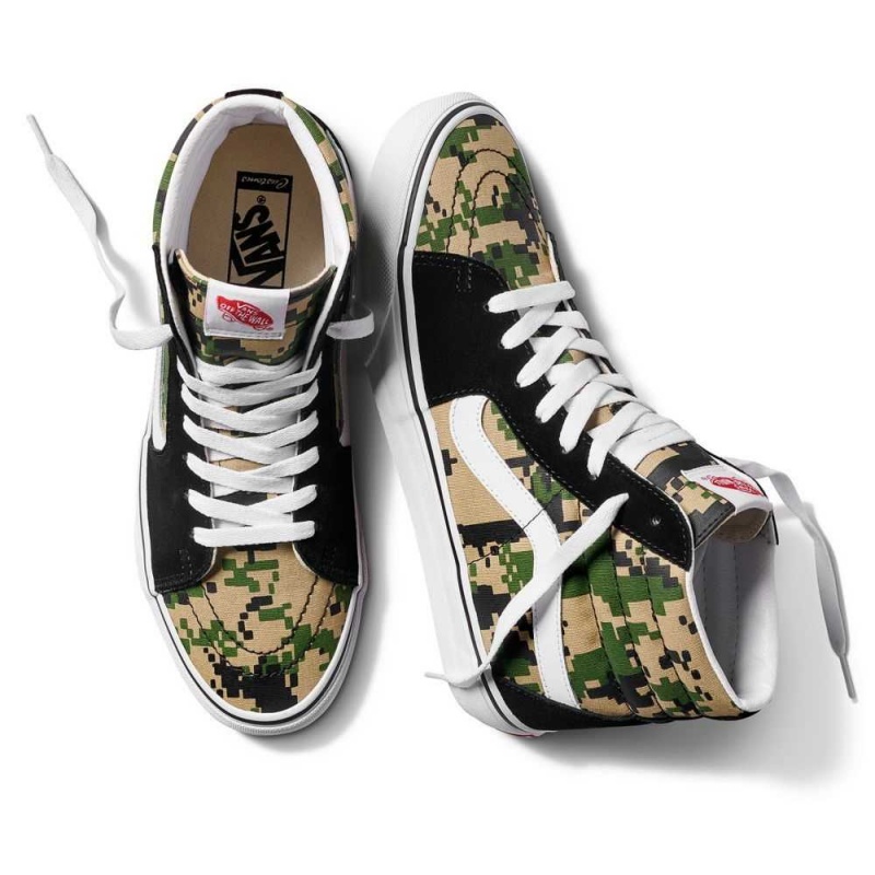 Vans Customs Pixel Camo Sk8-Hi Classic Damen Camouflage | 03745RDIJ