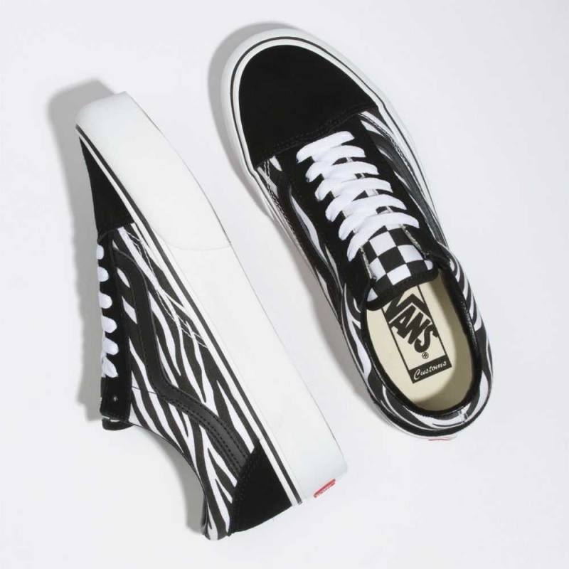 Vans Customs Zebra Old Skool Plattform Classic Damen | 89527HVTY