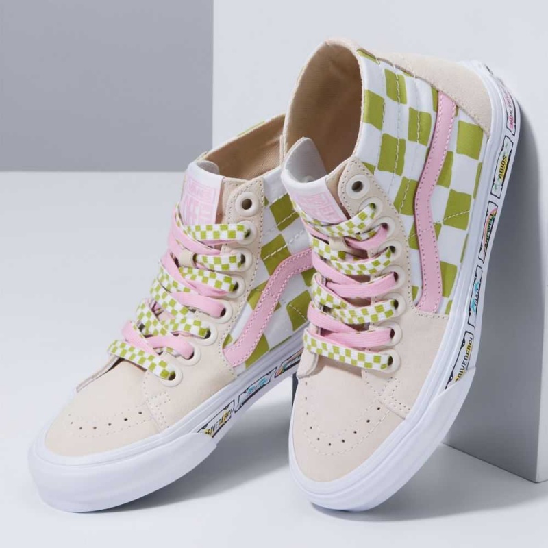 Vans EM on Holiday Sk8-Hi Tapered Classic Damen Mehrfarbig Weiß | 16054ASRY