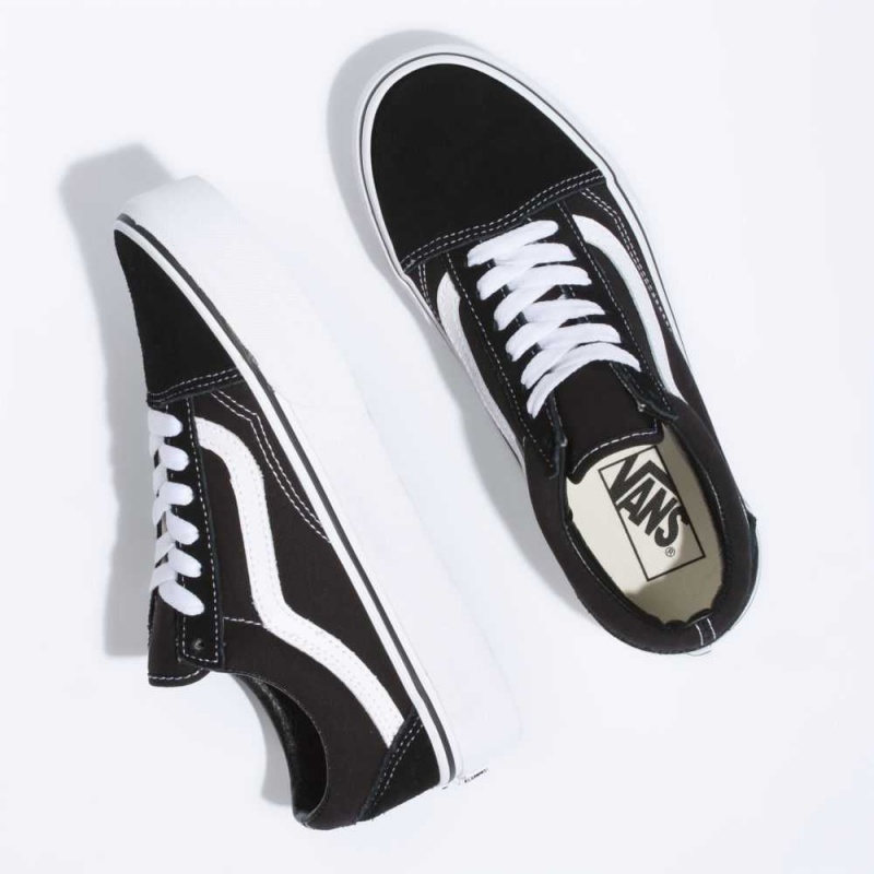 Vans Old Skool Plattform Classic Damen Schwarz Weiß | 32961NADB