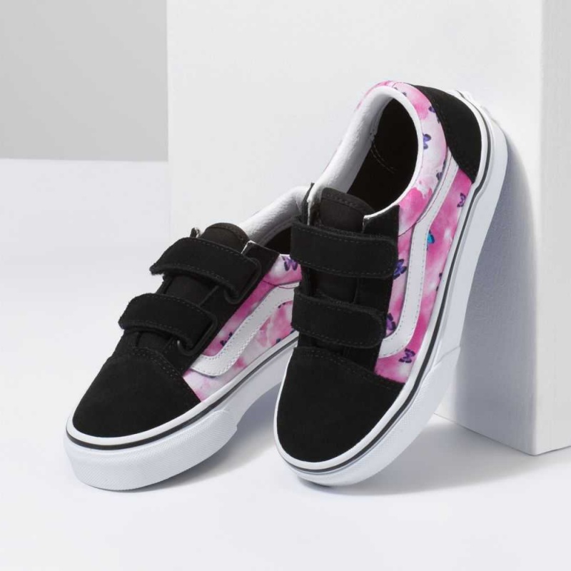 Vans Old Skool V Butterfly Dream Classic Damen Fuchsie Rot Weiß | 71286PGRE