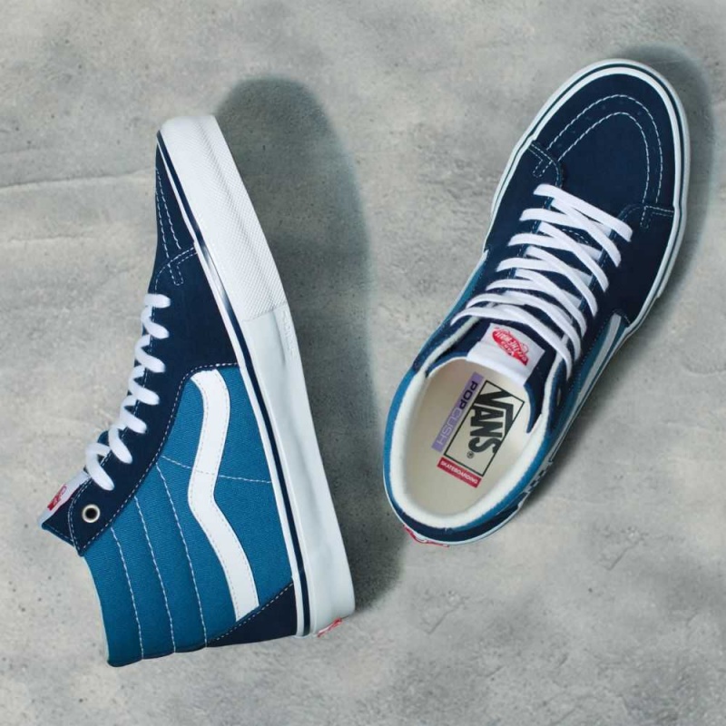 Vans Sk8-Hi Skateschuhe Herren Navy Weiß | 54236WBMK