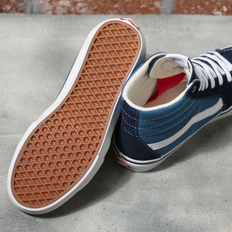 Vans Sk8-Hi Skateschuhe Herren Navy Weiß | 54236WBMK