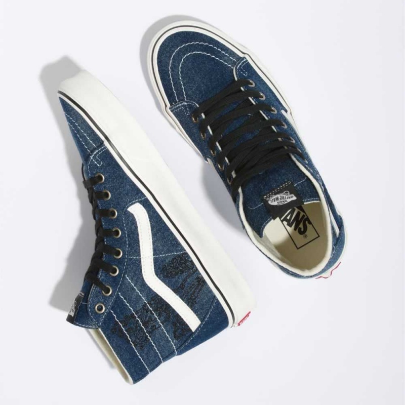 Vans Sk8-Hi Tapered Classic Damen Blau Navy Weiß | 01382IWSO