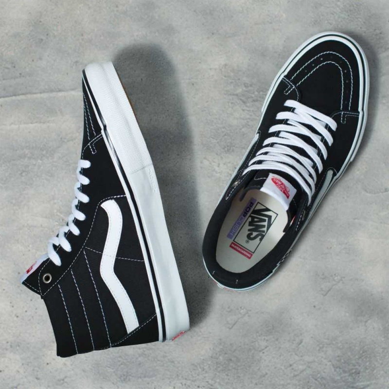 Vans Skate Sk8-Hi Classic Damen Schwarz Weiß | 58390JIDZ