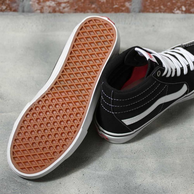 Vans Skate Sk8-Hi Classic Damen Schwarz Weiß | 58390JIDZ