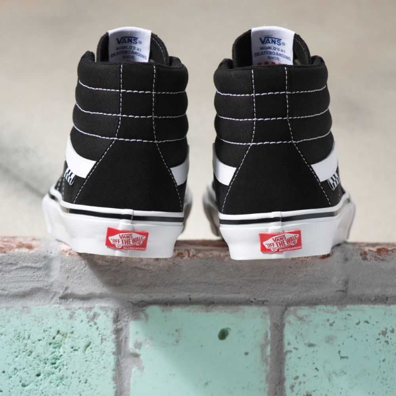 Vans Skate Sk8-Hi Classic Damen Schwarz Weiß | 58390JIDZ