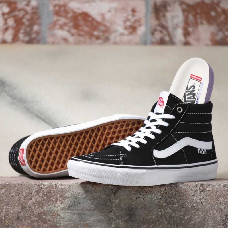 Vans Skate Sk8-Hi Classic Damen Schwarz Weiß | 58390JIDZ