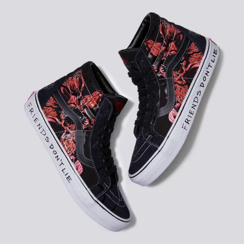 Vans Stranger Things Sk8-Hi Reissue Classic Damen Schwarz Rot | 01236OCUV