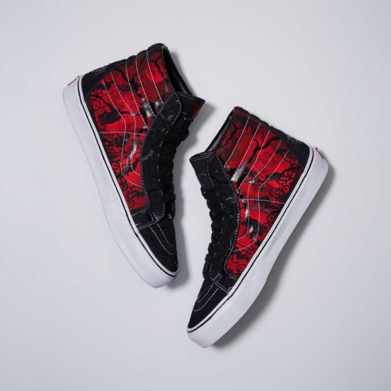 Vans Stranger Things Sk8-Hi Reissue Classic Damen Schwarz Rot | 01236OCUV