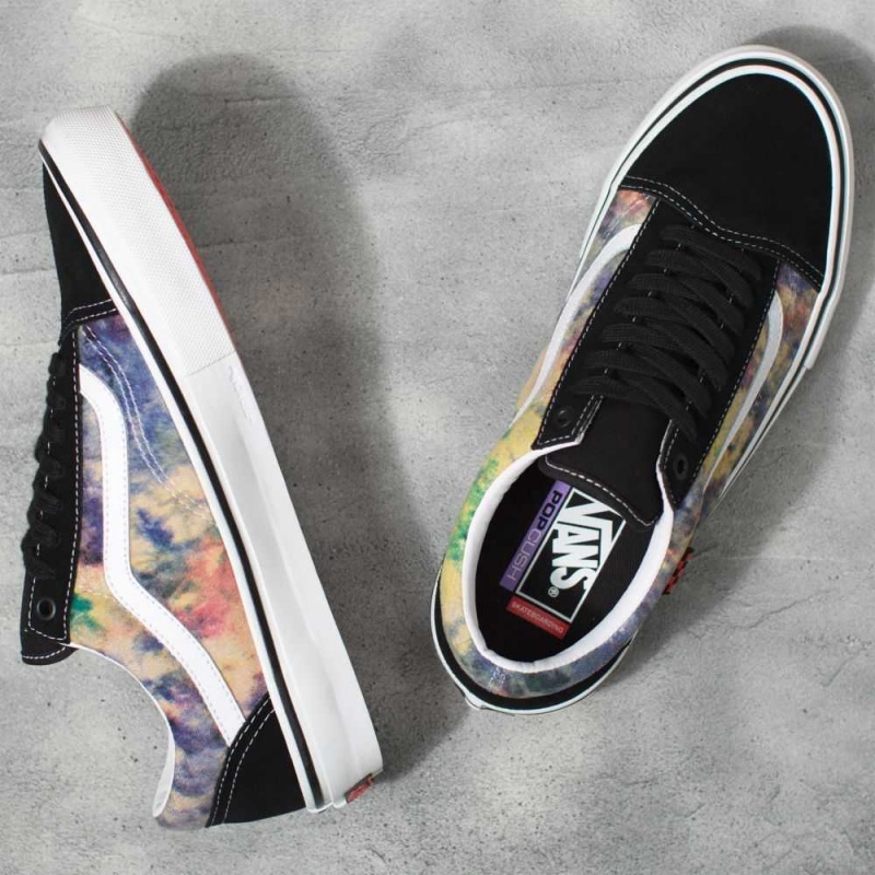 Vans Tie-Dye Terry Old Skool Skateschuhe Damen Schwarz Mehrfarbig | 36502JBVX