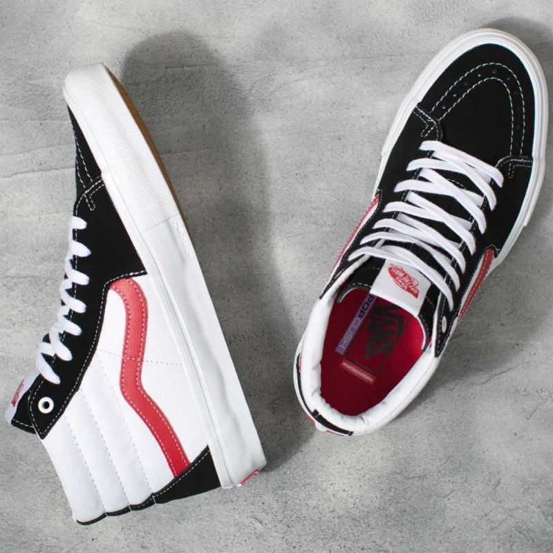 Vans Turn Sk8-Hi Skateschuhe Damen Schwarz Rot | 12569AUOX