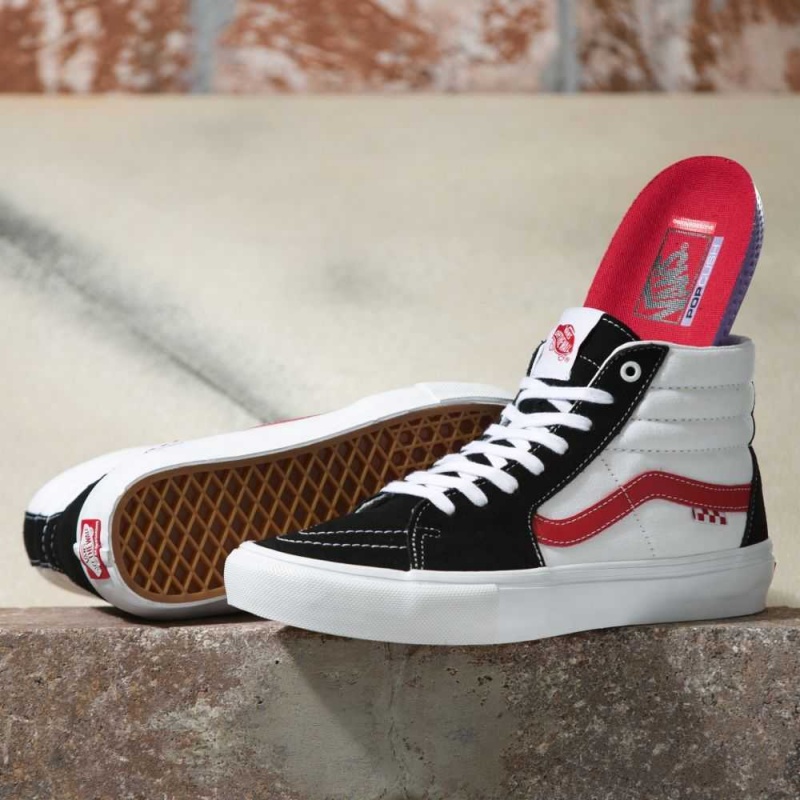 Vans Turn Sk8-Hi Skateschuhe Damen Schwarz Rot | 12569AUOX